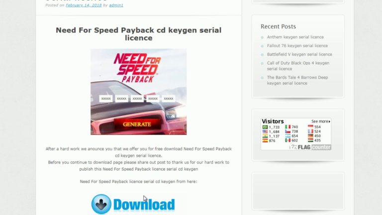 need for speed payback key generator